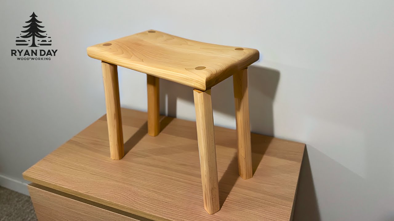 How I Make a Stool With Curved Seat and Through Tenons