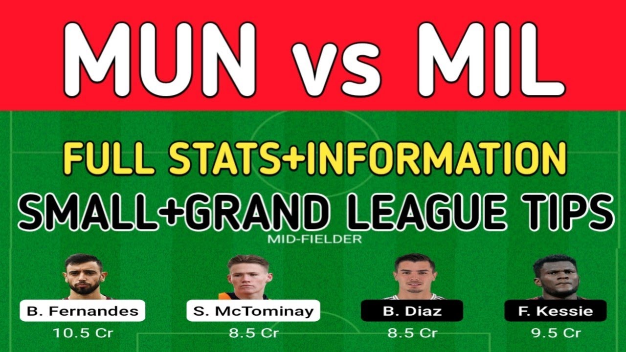 MUN vs MIL DREAM11 TEAM | MANCHESTER UNITED vs MILAN FOOTBALL TODAY MATCH PREDICTION