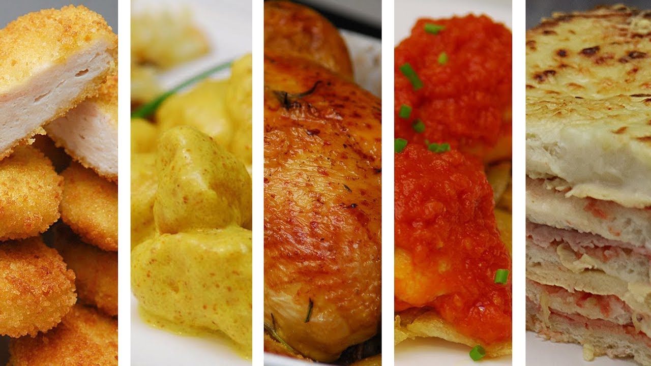 TOP 5 RECETAS FÁCILES CON POLLO | Haz comidas ricas en poco tiempo