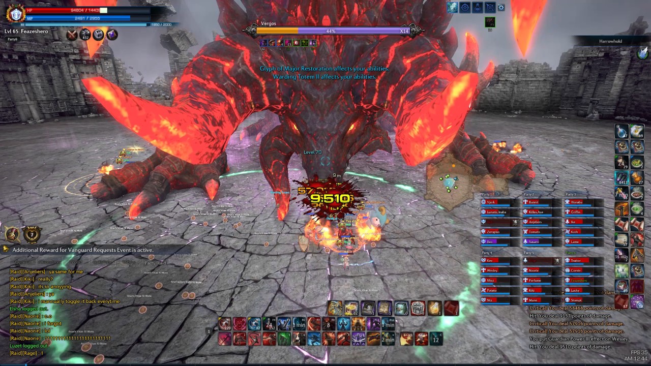 Tera Harrowhold 30 man Raid Phase 4 Lancer (First clear)