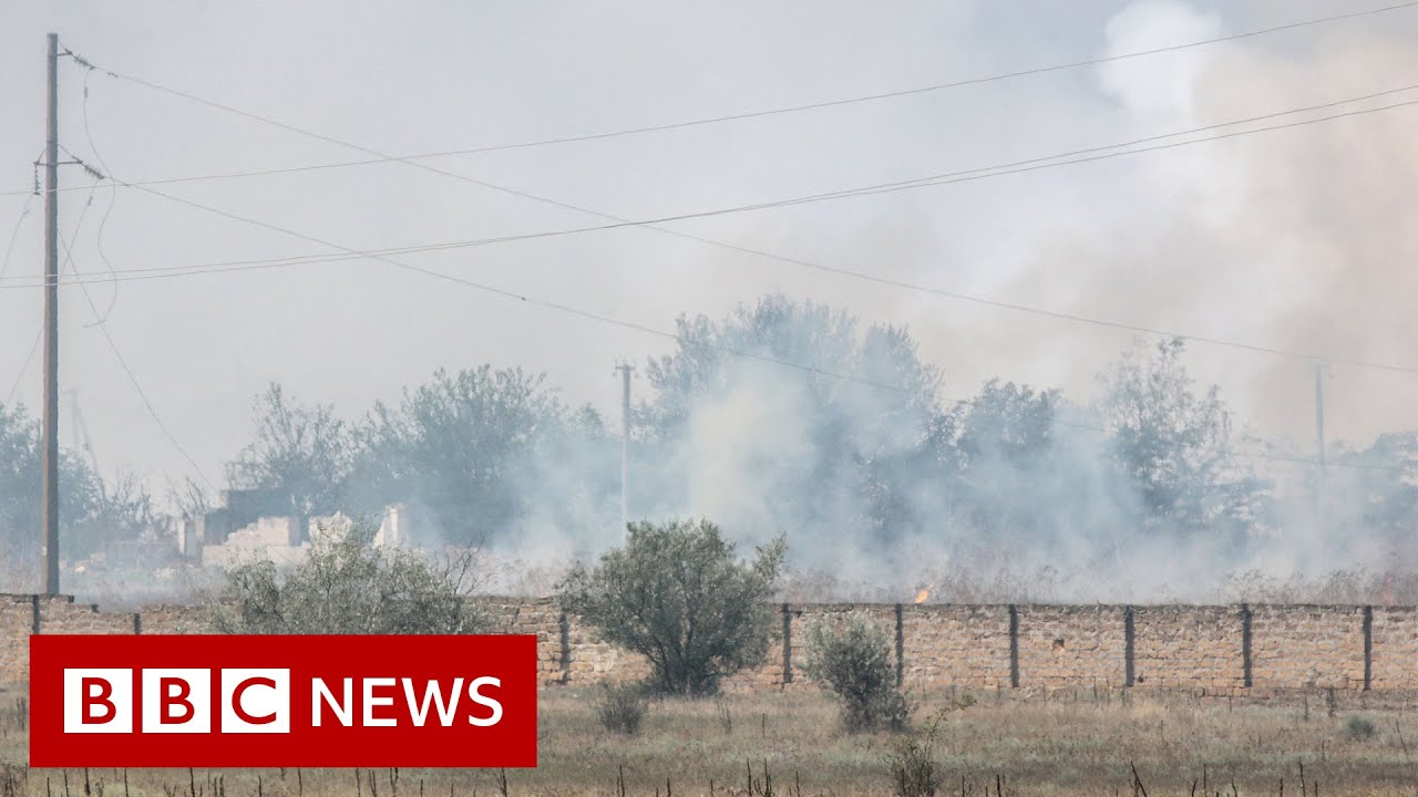 Russia reports series of explosions near Ukraine border -   BBC News