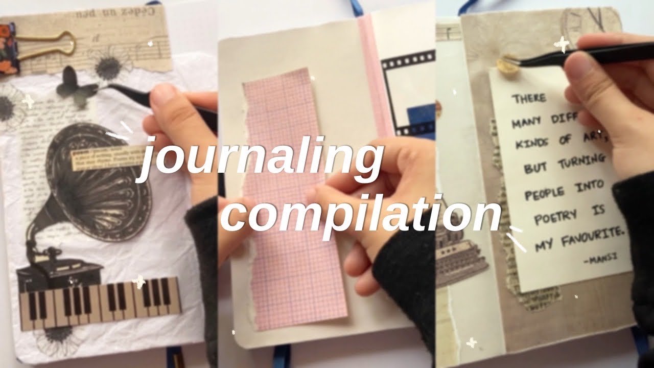 tiktok asmr art journal compilation // aesthetic collage journaling ideas 🎶🌷📔