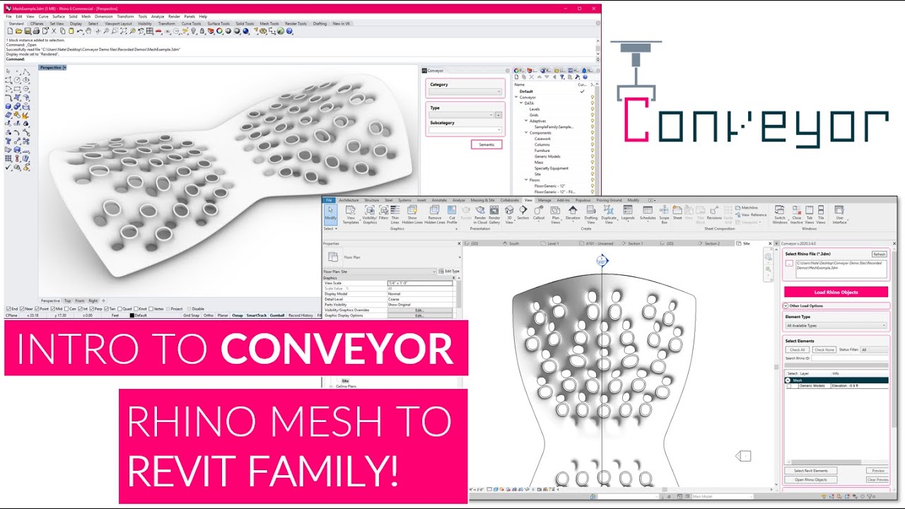 Conveyor Rhino to Revit - Importing Meshes into Revit