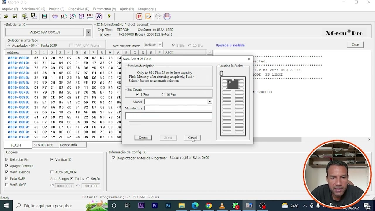 Como encontrar + modelo de Bios no Programador XGecu Pro tl866II plus