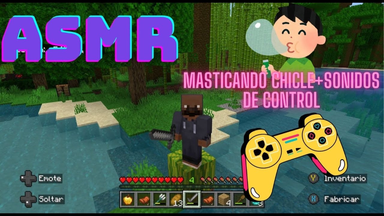 ASMR masticando chicle y sonidos de control | Gameplay de Minecraft