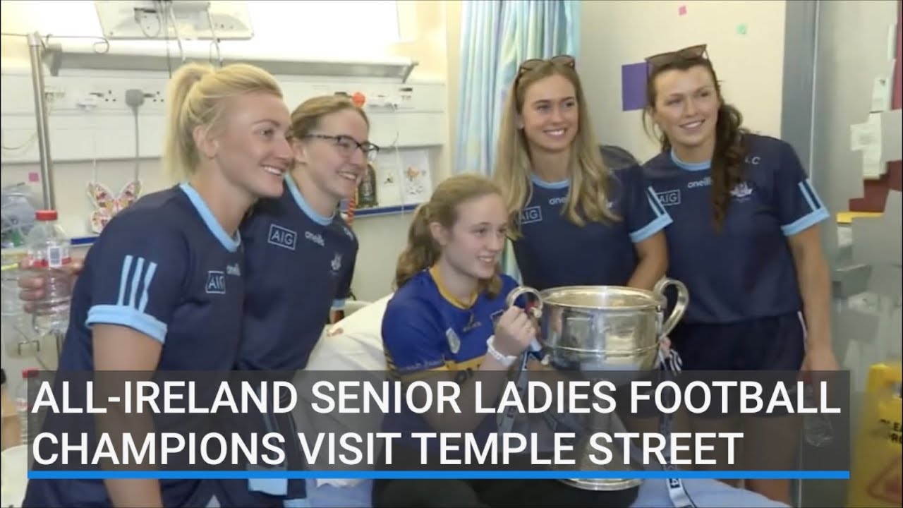 All-Ireland ladies senior football champions visit Temple Street