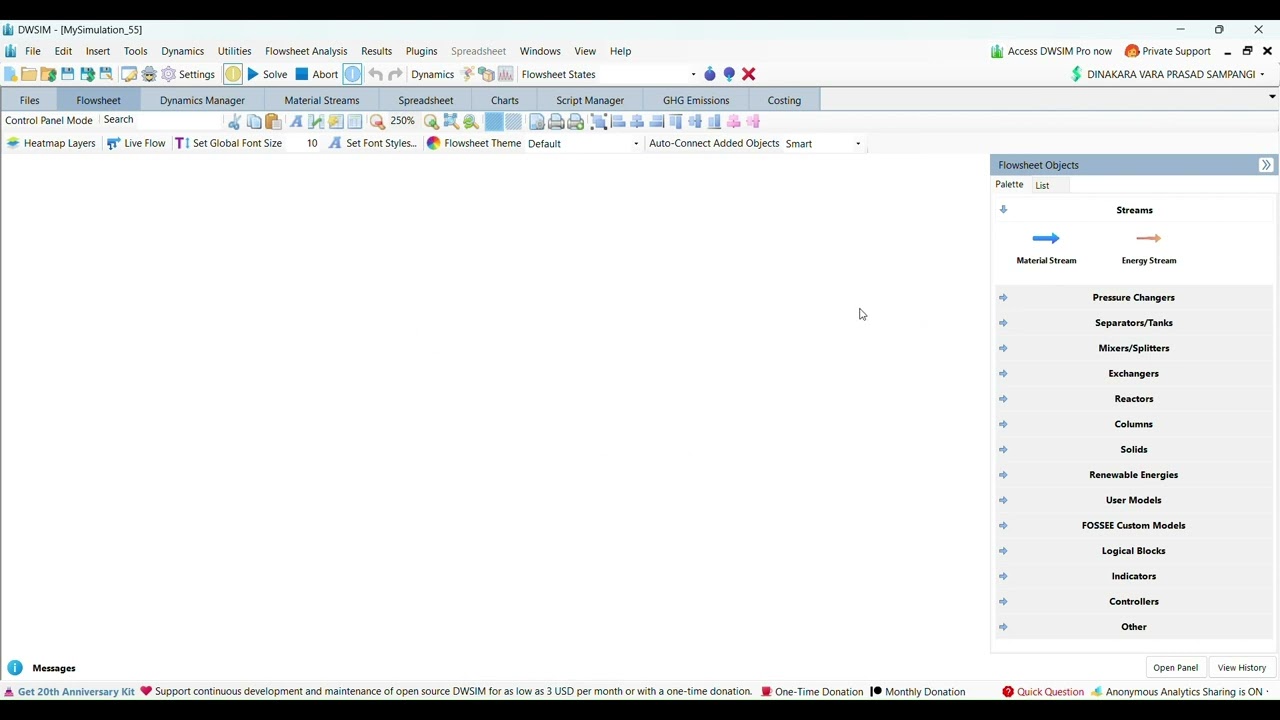 Binary system VLE Diagram Simulation