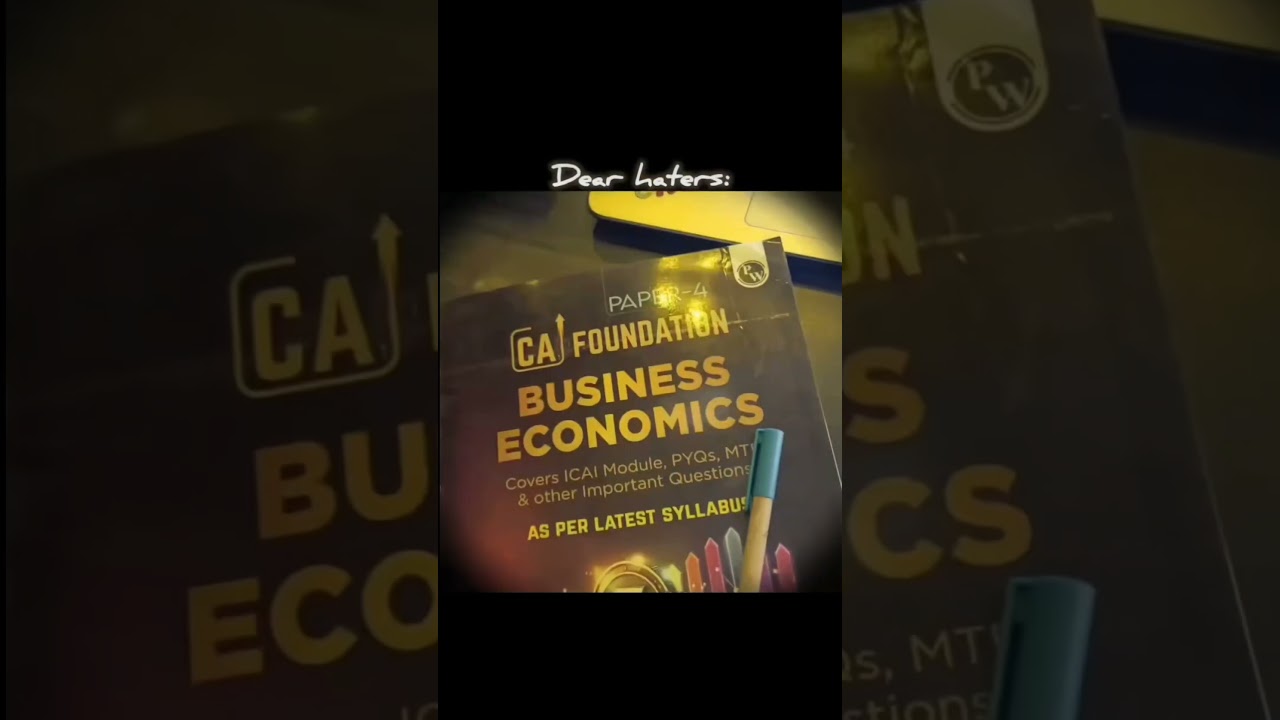 CA Foundation Motivation 📚 | Business Economics🔥 #CAFoundation #CAMotivation #StudyHard