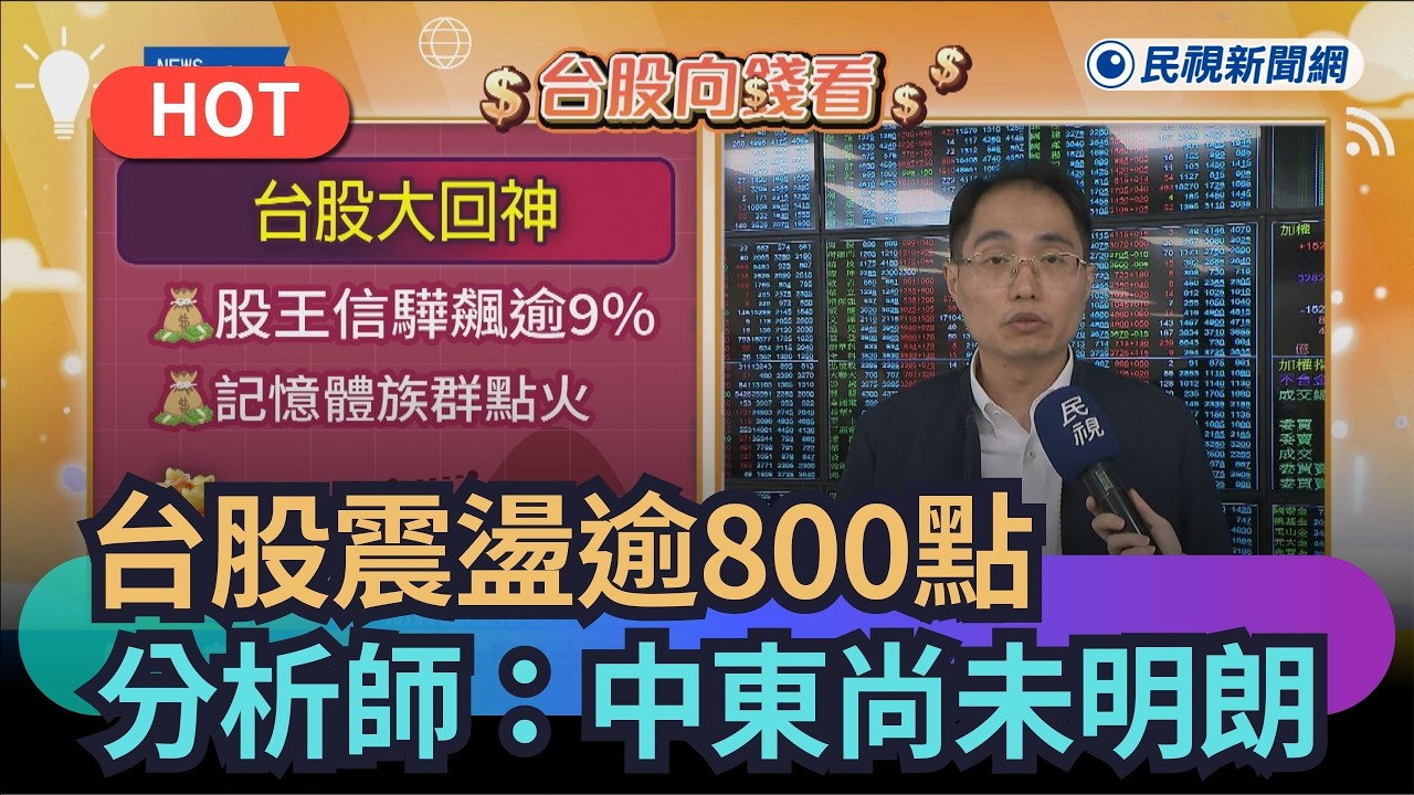 【熱搜新聞】台股雲霄飛車震盪逾800點　分析師：中東尚未明朗｜民視新聞｜