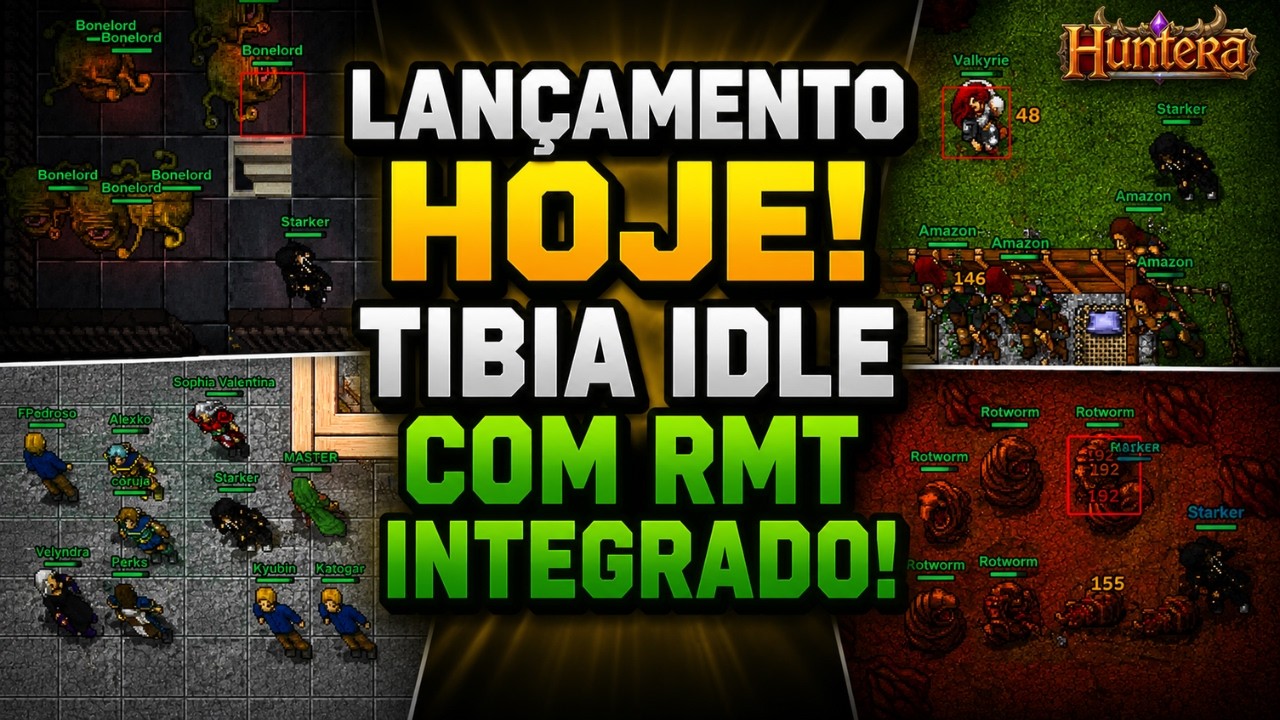 LAUNCHING TODAY!! NEW Idle Tibia with Integrated RMT! THE BEST I'VE EVER SEEN! Huntera - Idle MMO