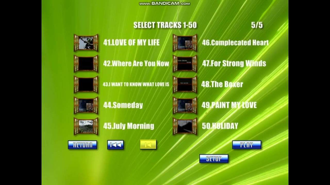 Slow Rock Ballads (DVD Karaoke) DVD Menu Walkthrough