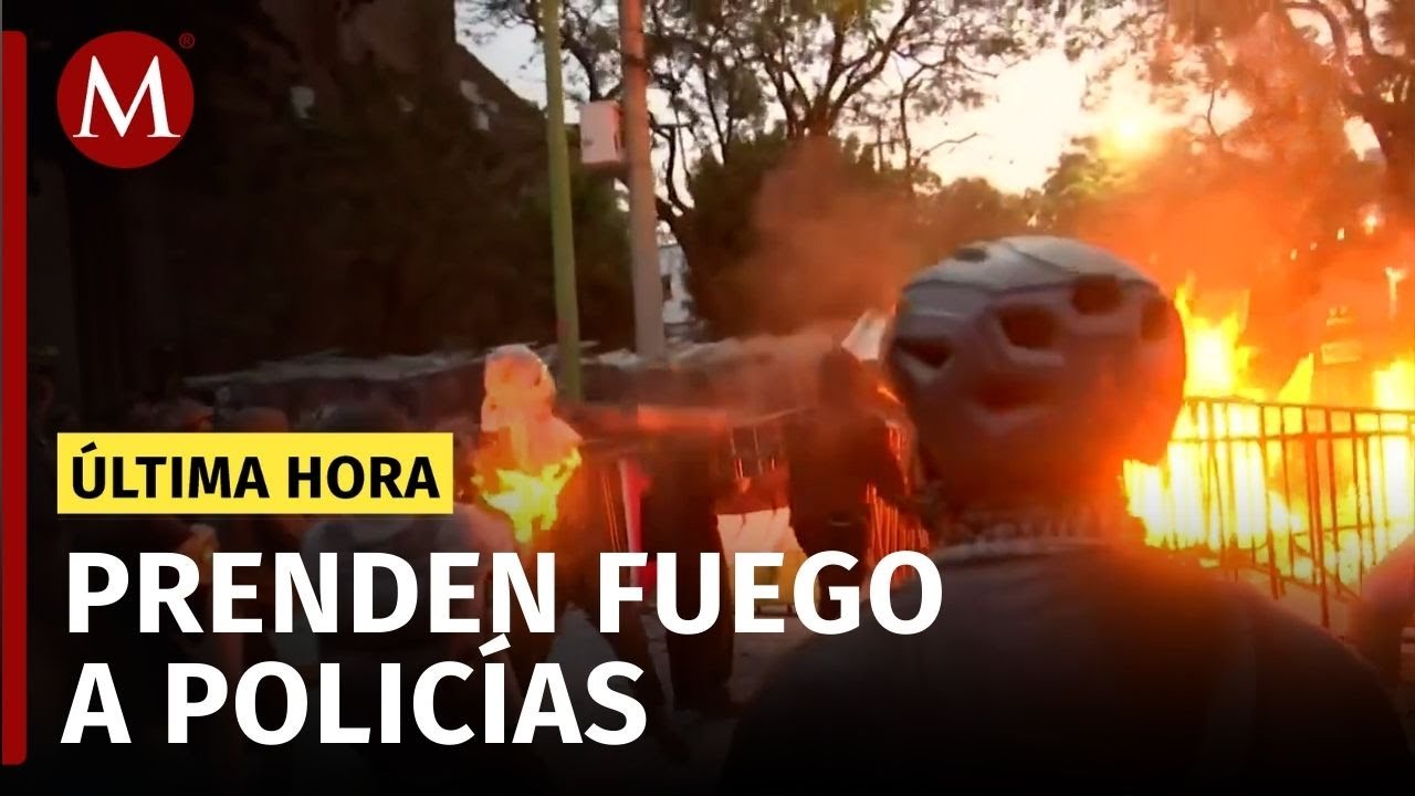 Protestan a favor de Palestina en embajada de Israel en México; lanzan bombas molotov