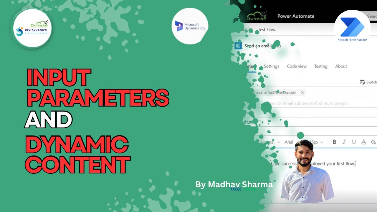 Как использовать входные параметры и динамический контент в Power Automate || 4