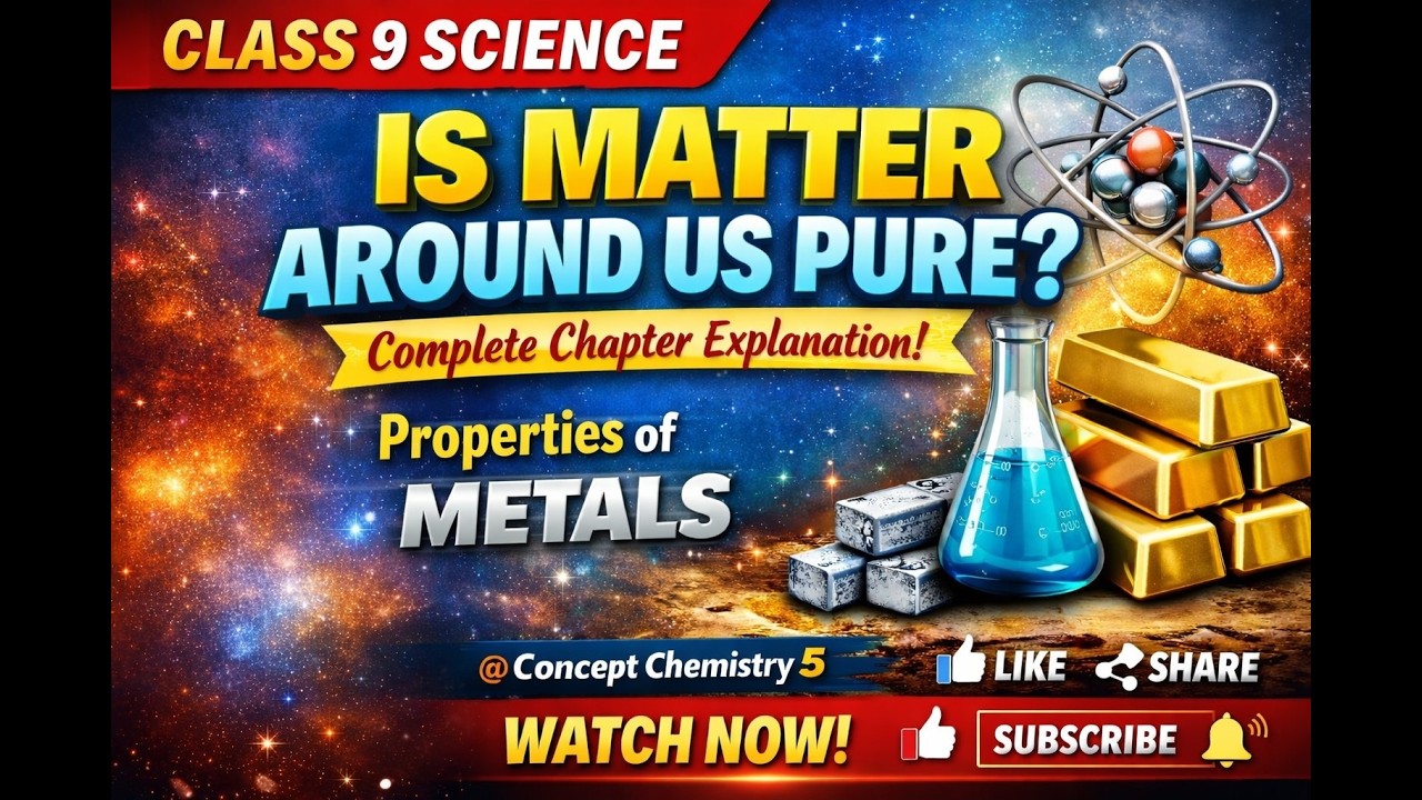 Class 9 Science Chapter 2 | Properties of Metals Explained | Is Matter Around Us Pure?
