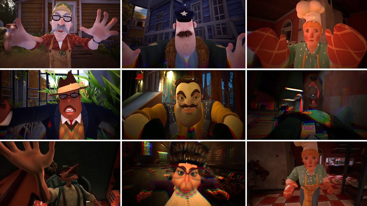 Hello Neighbor 2 - ALL JUMPSCARES (All DLCs)