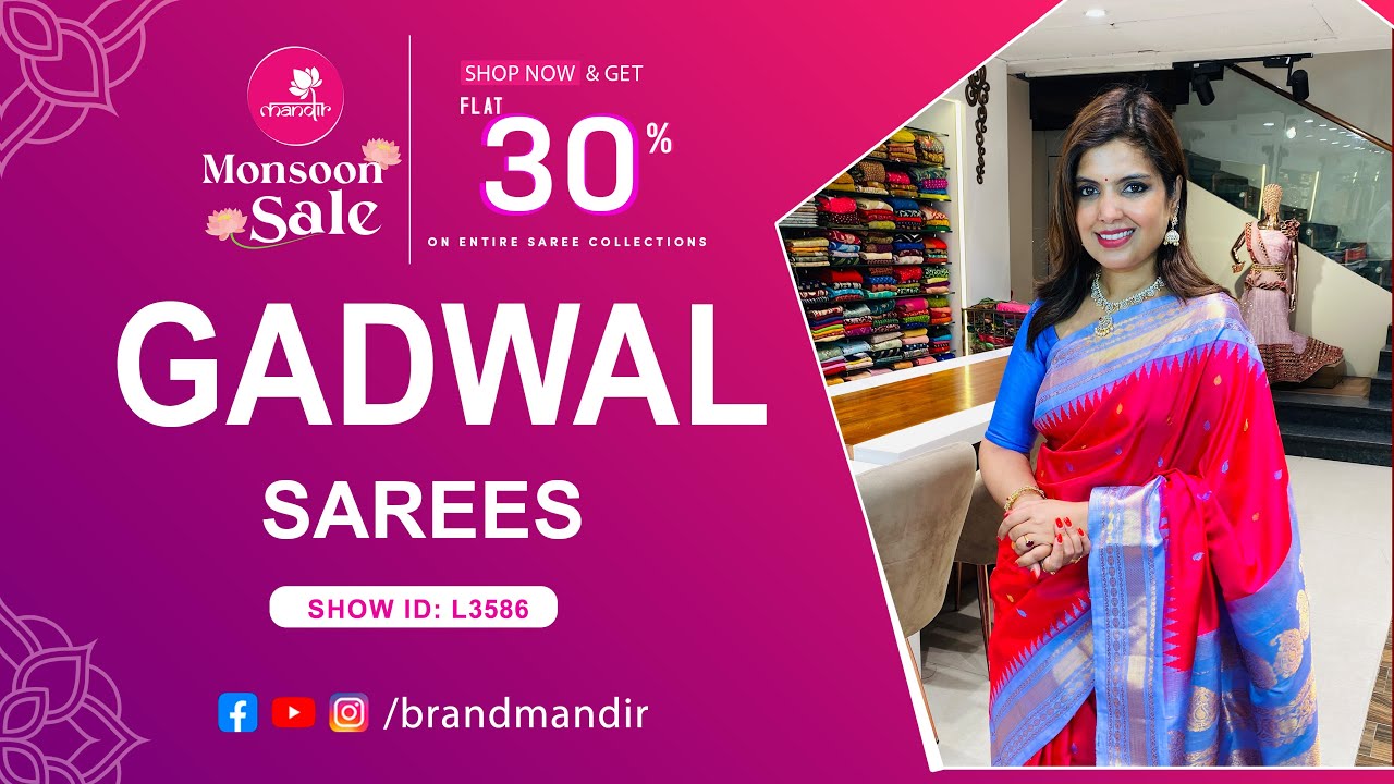 Monsoon Sale - Gadwal Sarees Collection | WhatsApp Number 733 733 7000 | Brand Mandir Sarees LIVE