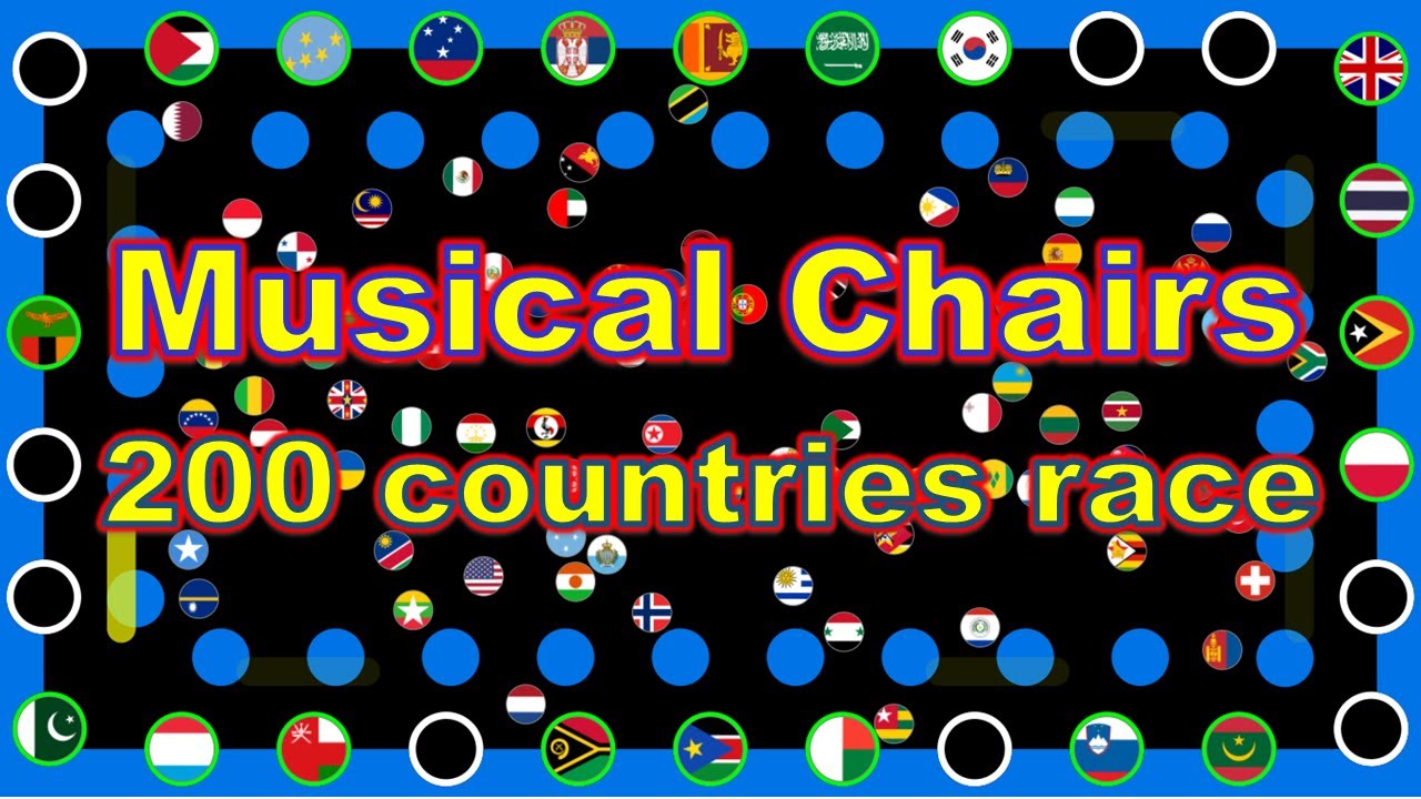 Musical Chairs ~200 countries marble race #38~  in Algodoo | Marble Factory