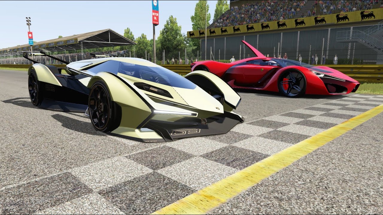 Lamborghini V12 Vision GT vs Ferrari F80 Concept at Monza Full Course