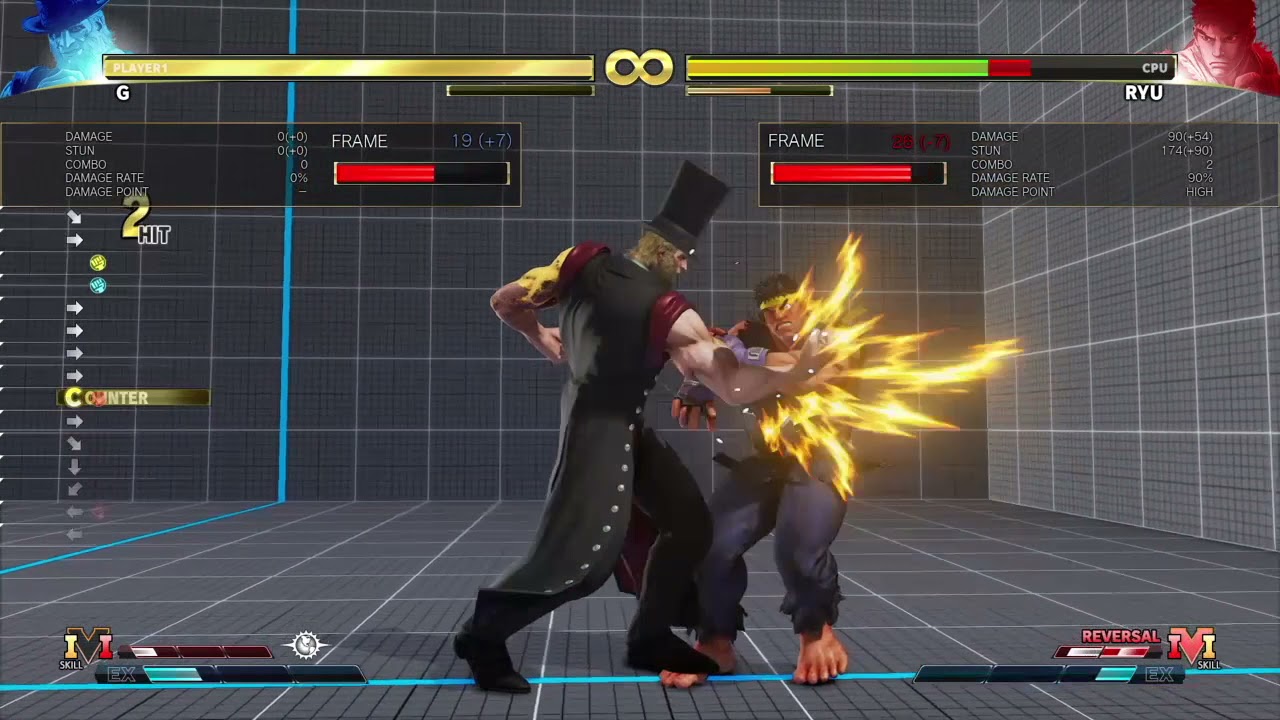 SFV G #27 crush counter combo (Lv3) 303dmg/436stn