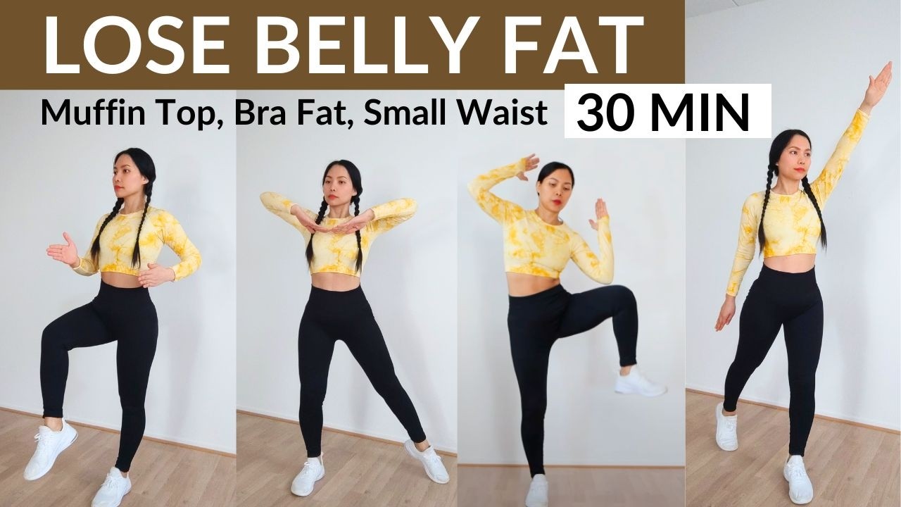 LOSE BELLY FAT standing workout, easy indoor steps to burn fat, beginner weight loss, no jumping