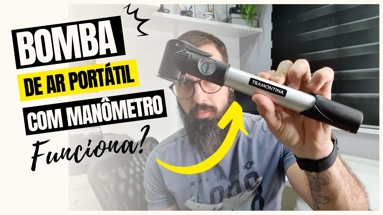 Bomba de ar portatil Tramontina para bicicleta - Review completo