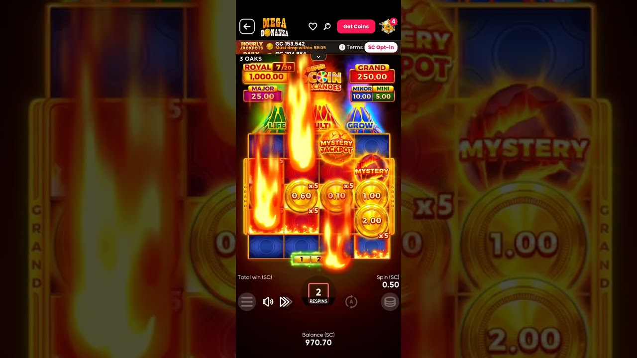 Super 3 coins volcanoes big win 