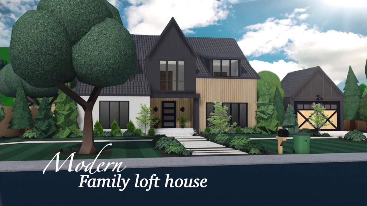 Bloxburg: Modern Family Loft House Speed Build | Part one | 572k
