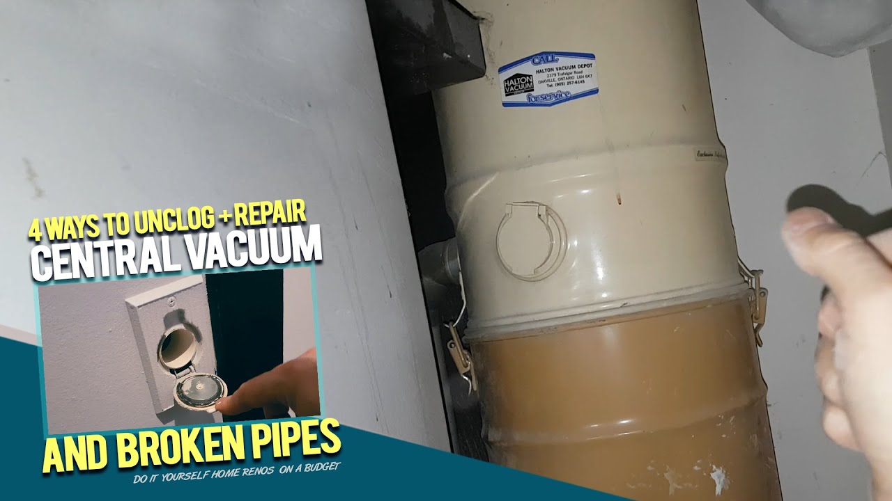 4 WAYS How To Unclog House Central Vacuum System & Repair Cracked Pipes - Troubleshoot Central Vac