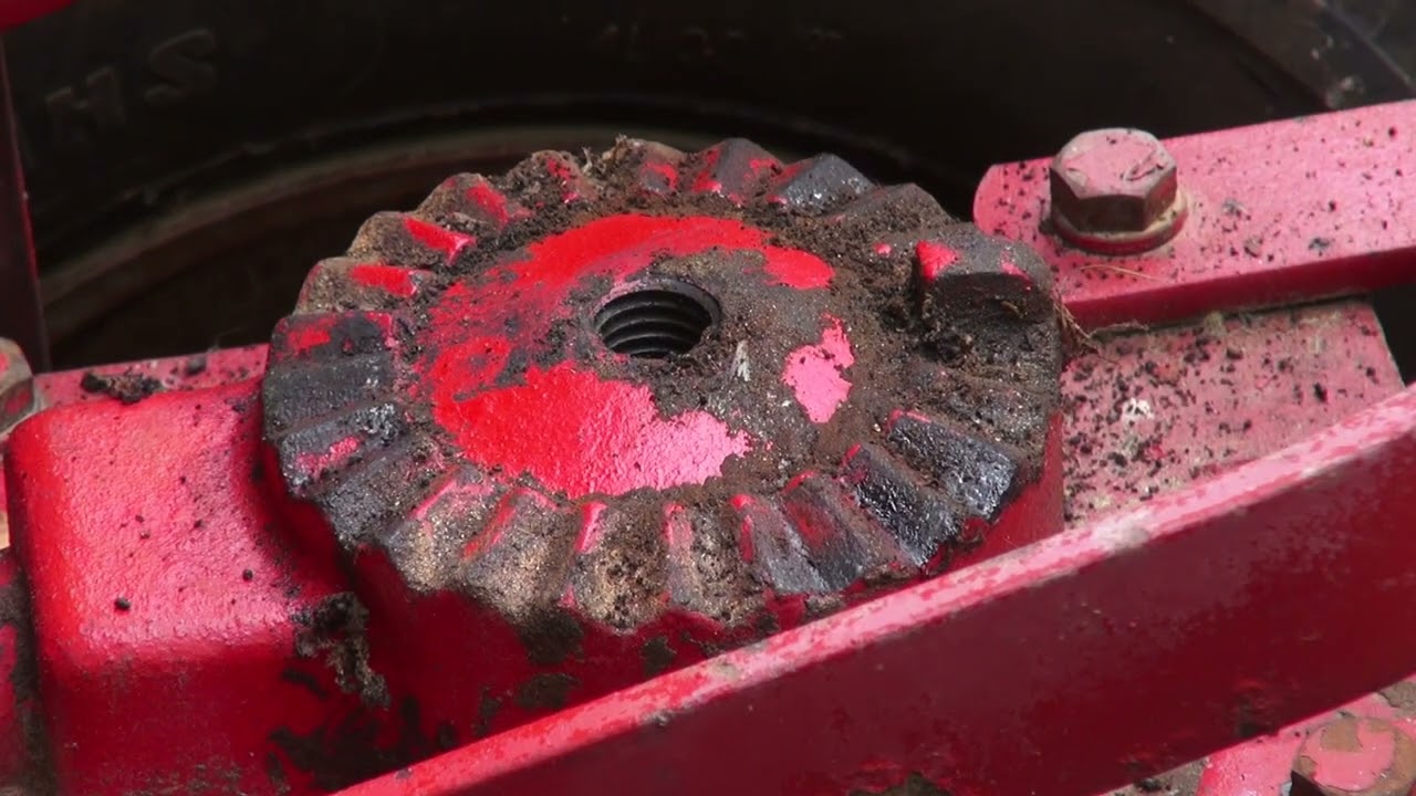 Troybilt Horse Tiller topping off the gear oil