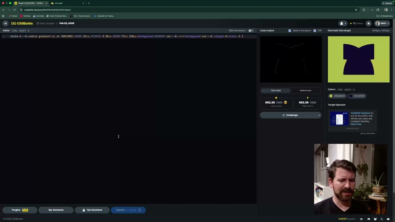 CSS Battle Daily Target - Crossed Arcs