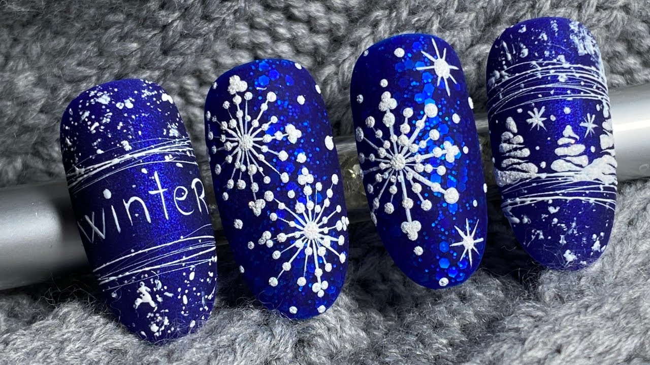 Winter Nail|Snowflakes Nail❄️|Christmas Nail Art|Снежинки на ногтях|Зимний Дизайн Ногтей