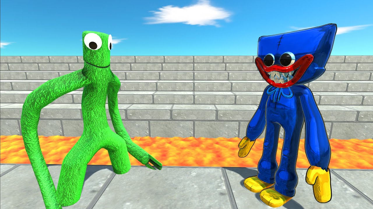 Rainbow Friends Green vs Huggy Wuggy At Lava Arena - ARBS