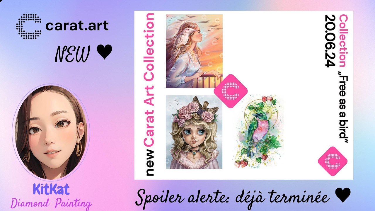 {2024 #diamondpainting 25} Strawberry dreams 🐦 🍓 avant-première (terminée) Carat.Art