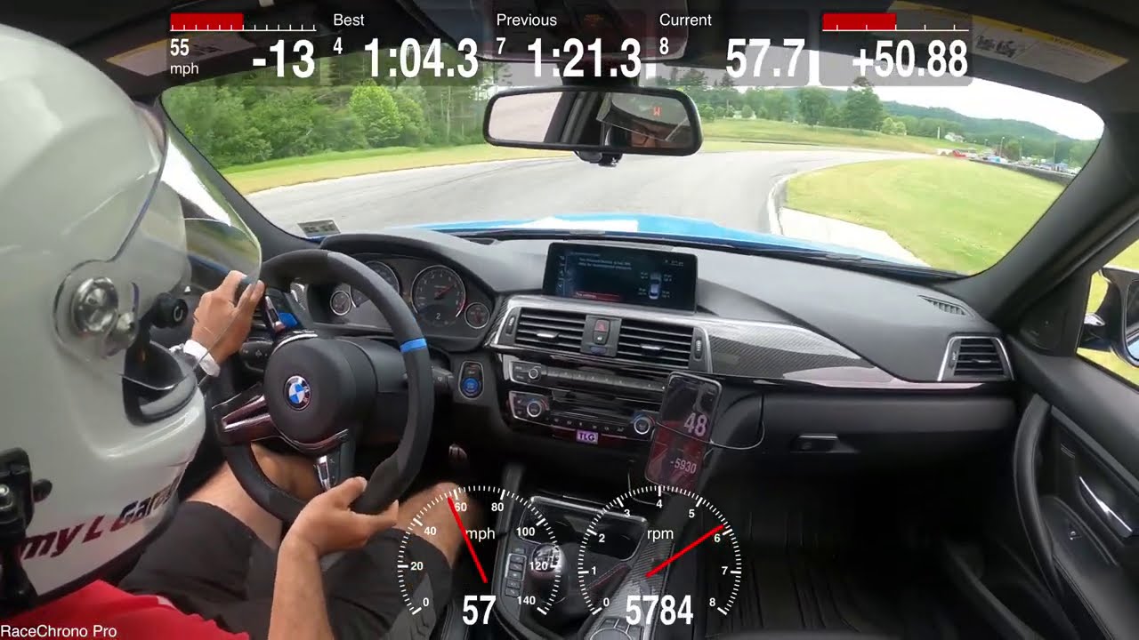 POV! Manual Transmission BMW M3 at the track and amazing exhaust sound! (Lime Rock Park)