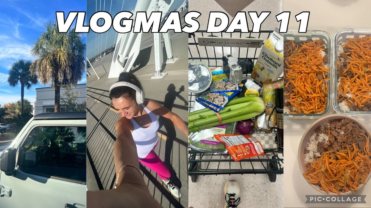 VLOGMAS, ДЕНЬ 11 | бег по мосту, депиляция бровей, покупка продуктов, приготовление новой еды, уб...