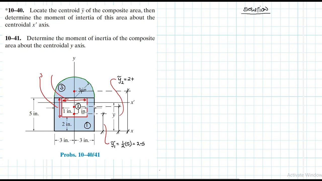 10&ndash;40 Moments of Inertia (Chapter 10: Hibbeler Statics) Benam Academy