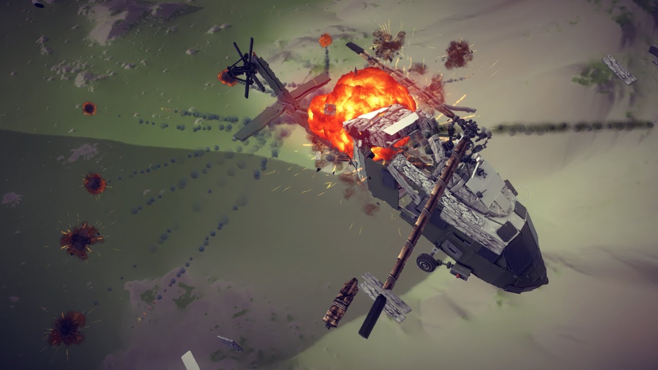 VH-60N White Hawk Shot Down | Besiege