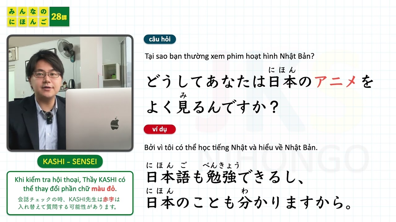 Hội thoại N4 Bài 28 | học tiếng nhật Minna No Nihongo | KAIWA người Nhật | Thầy KASHI