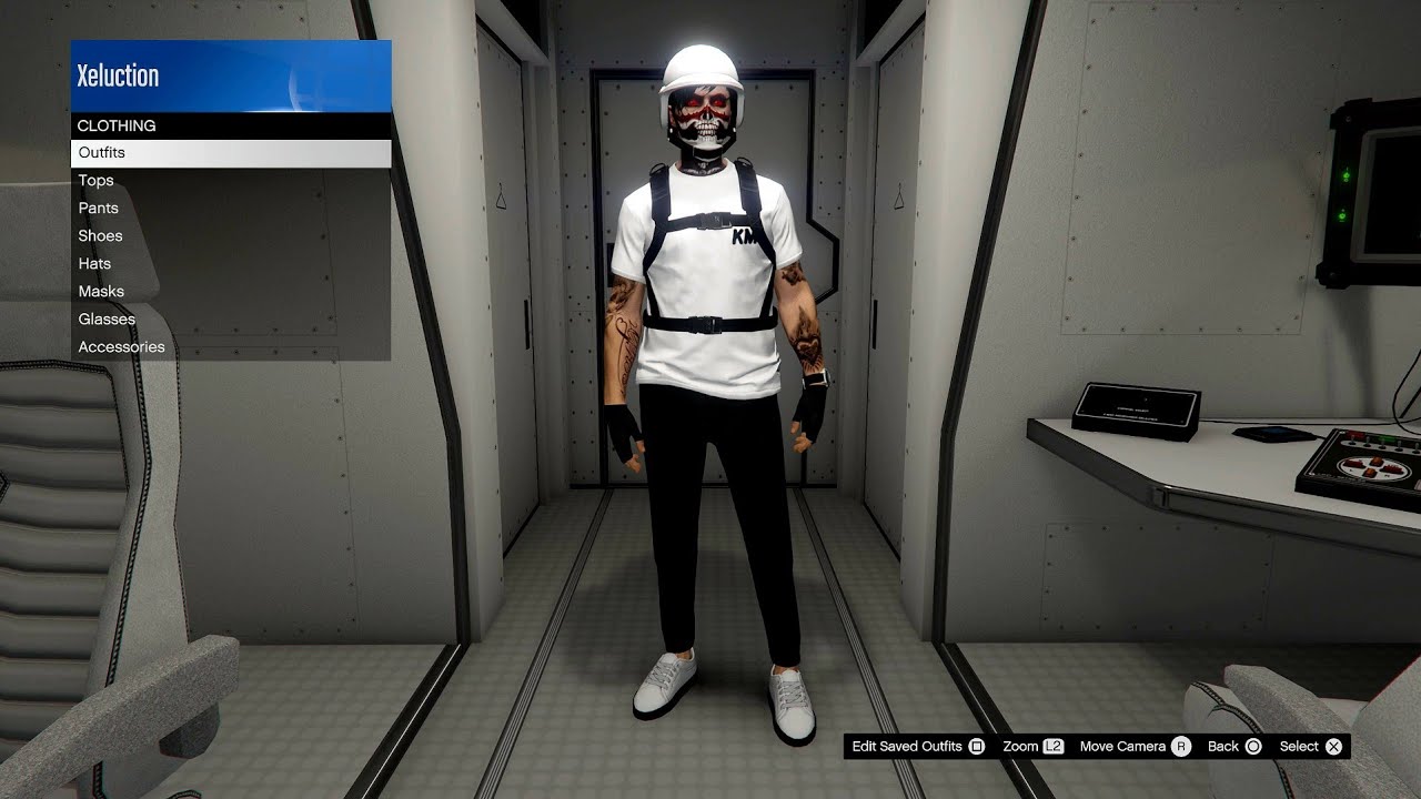 *White bulletproof helmet* male base outfit I GTA Online