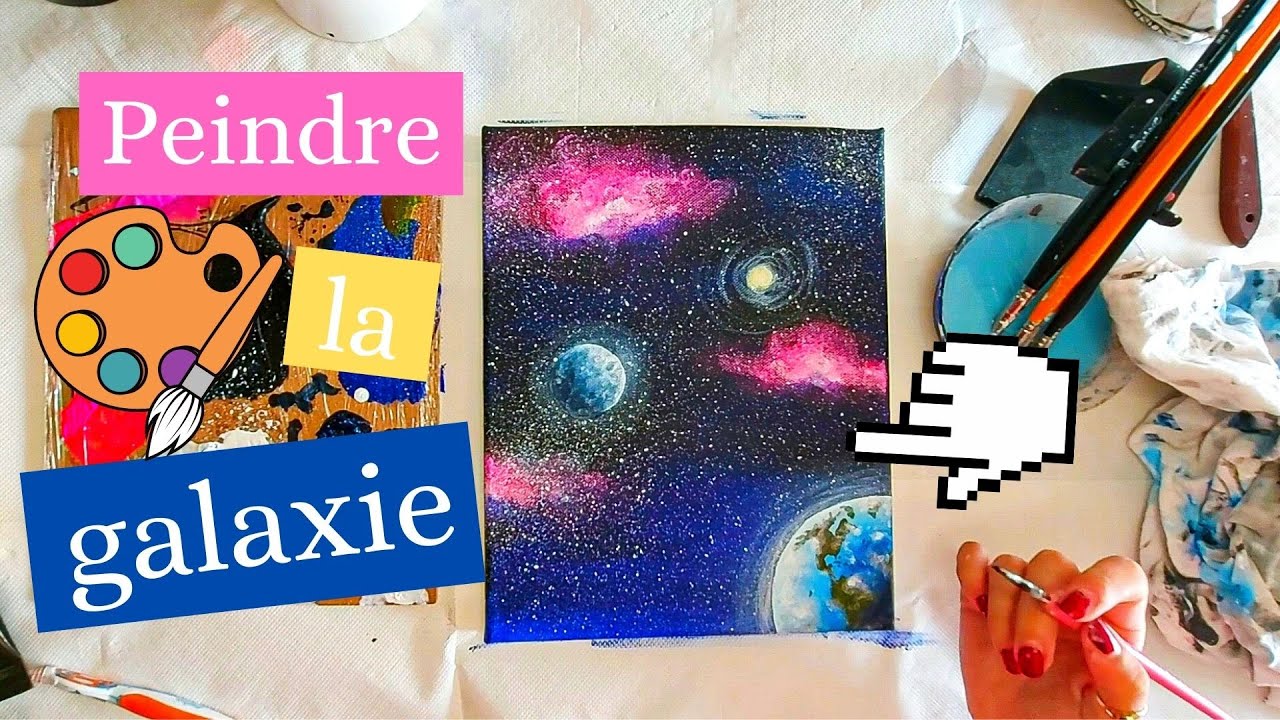 Comment peindre la galaxie, espace, étoiles, planètes, lune avec acrylique