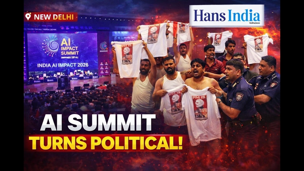 Protest erupts at India AI Impact Summit 2026 | youth congress disrupts event in Delhi