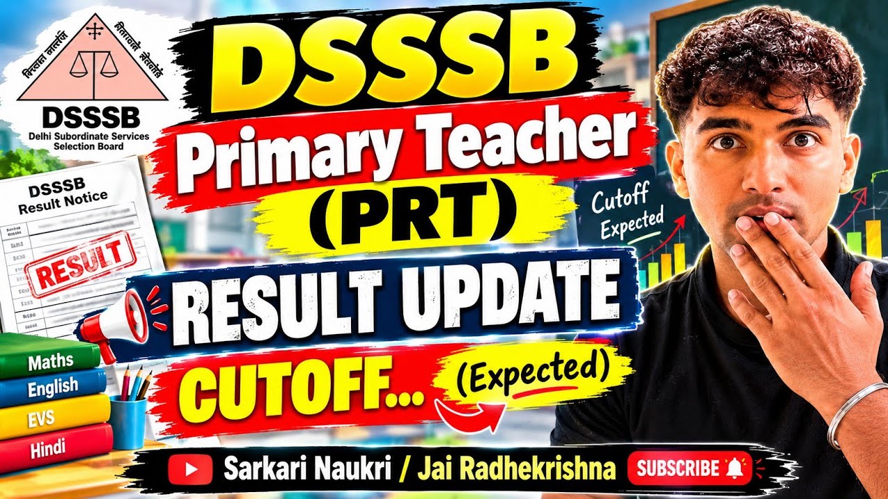 DSSSB 802/25 || Primary Teacher (PRT) RESULT & Cutoff update #dsssbvacancy2026 