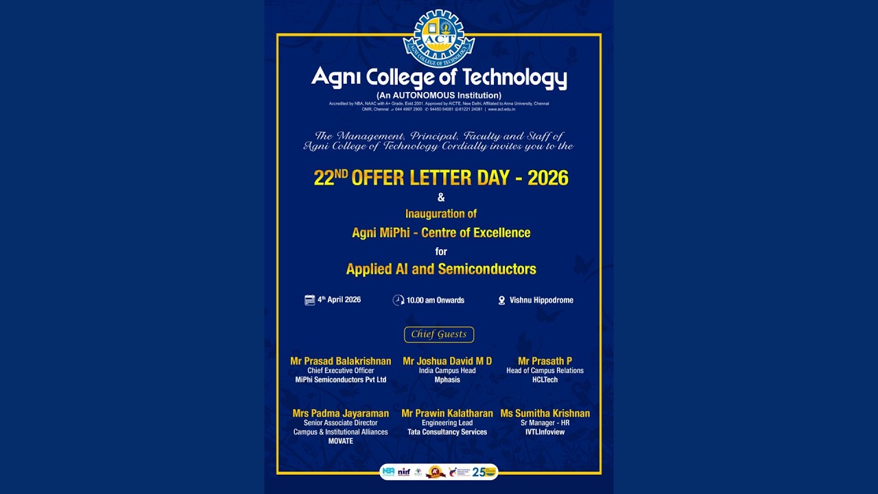 Offer Letter Day 2026 | Agni College of Technology