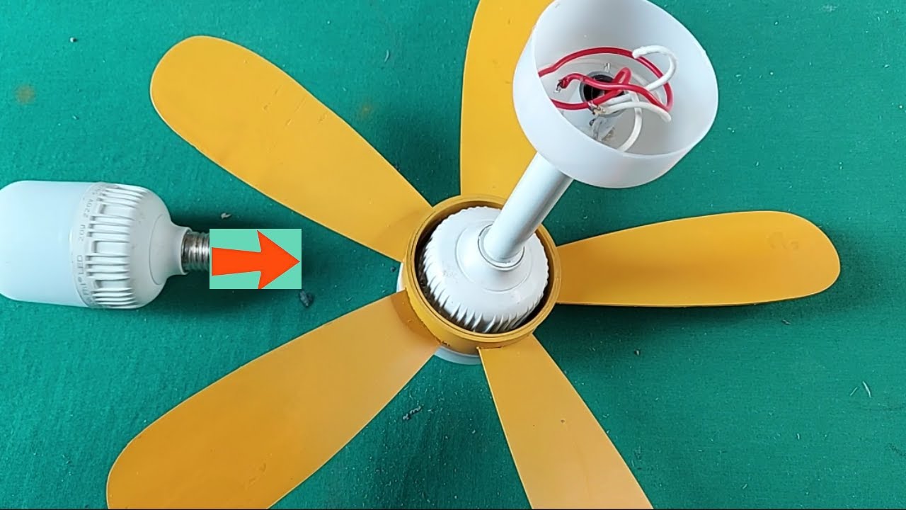 Make a beautiful 5-blade ceiling fan from LED light bulbs