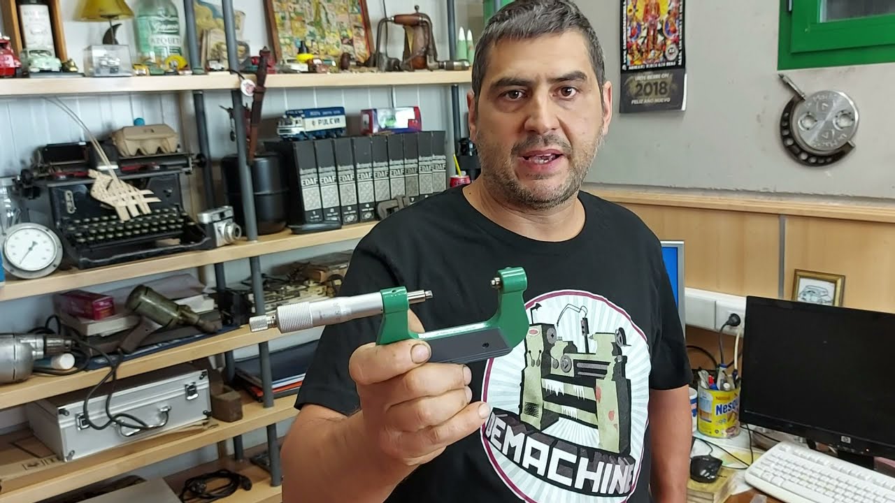como usar un micrómetro o calibre  de roscas , medimos el diámetro medio de un tornillo