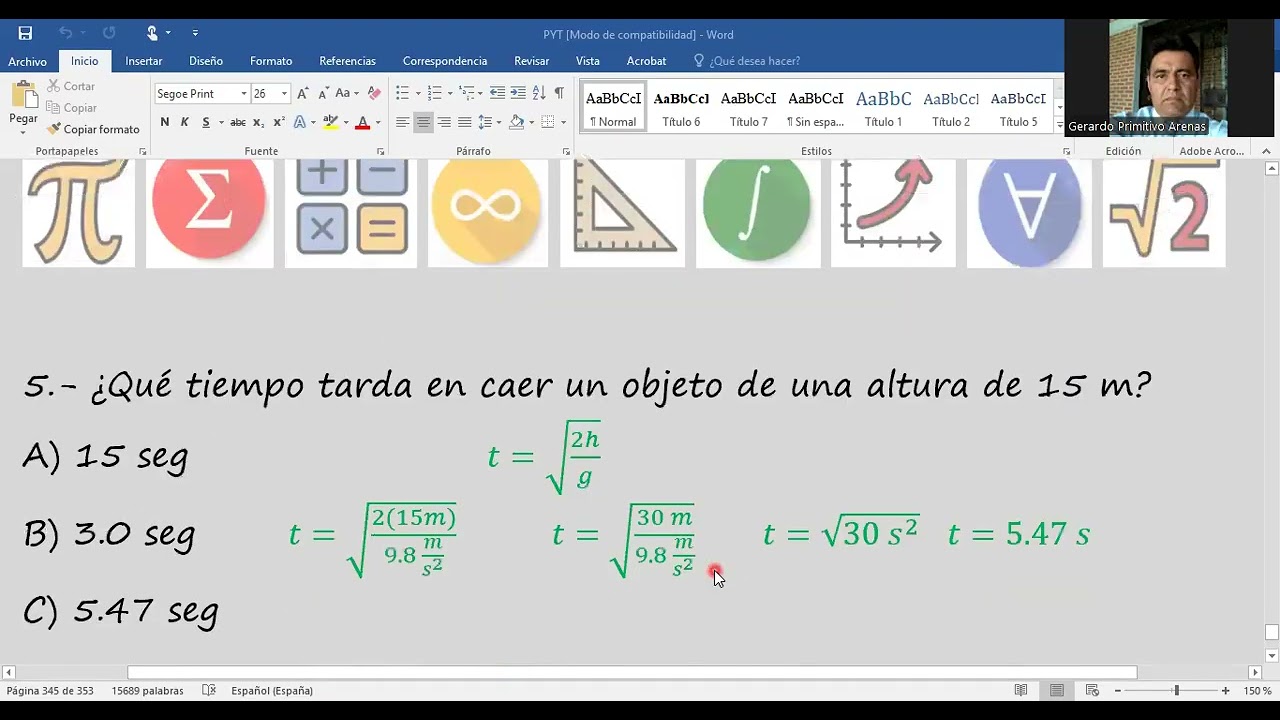 Pre examen segundo trimestre. Física