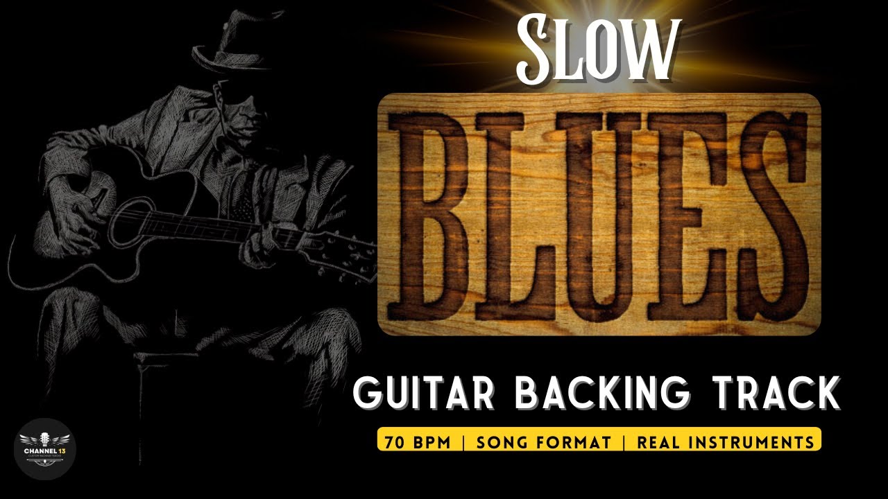 Slow Soulful Blues | Guitar Backing Track in A | 70 bpm