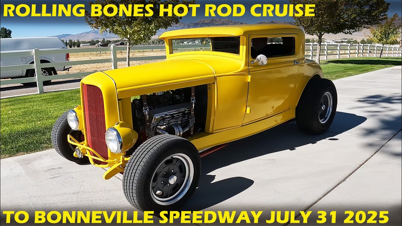Rolling Bones Hot Rod Cruise to Bonneville Salt Flats Roll Out, Rollers, and on the Salt All in 4K