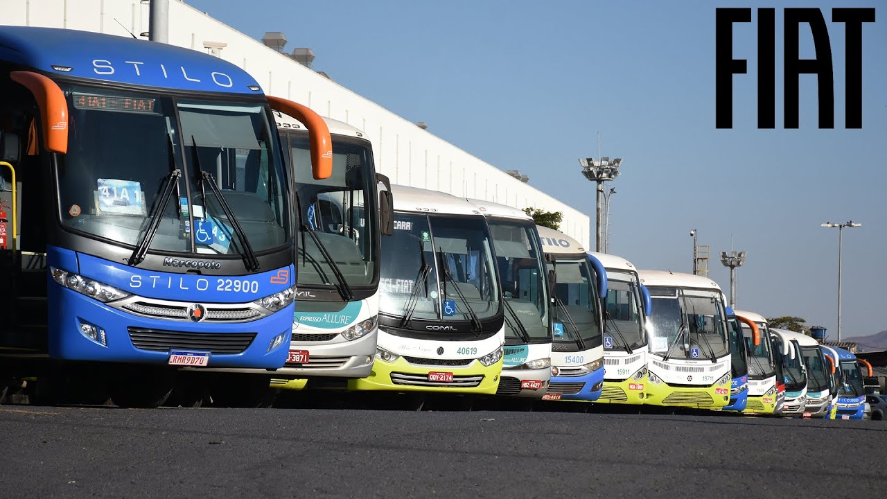 MUITOS ÔNIBUS DIFERENTES NA FÁBRICA DA FIAT BRASIL