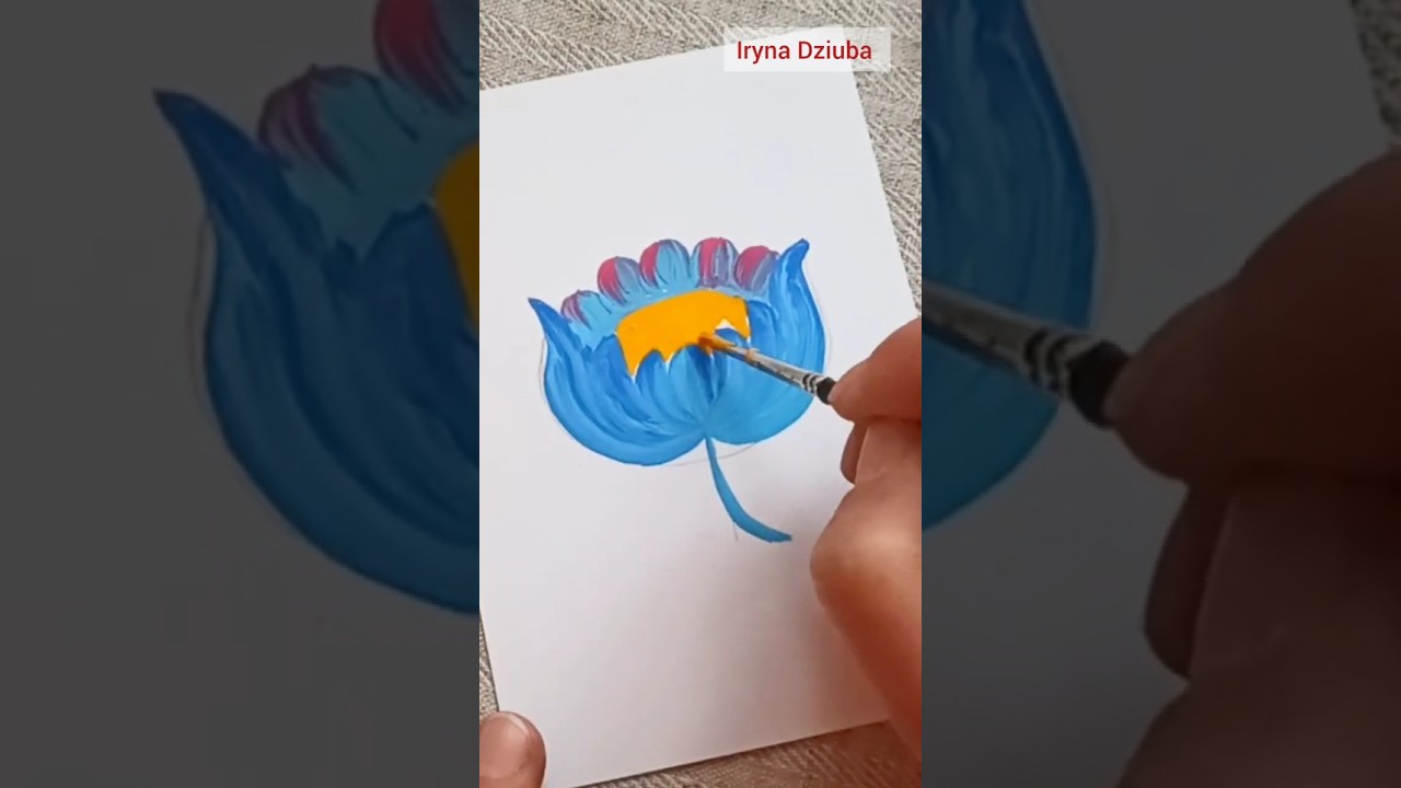💙Do you like blue? Magic Blue Flower | Ніжна синя квітка  #shorts #art #flowerart #petrykivka